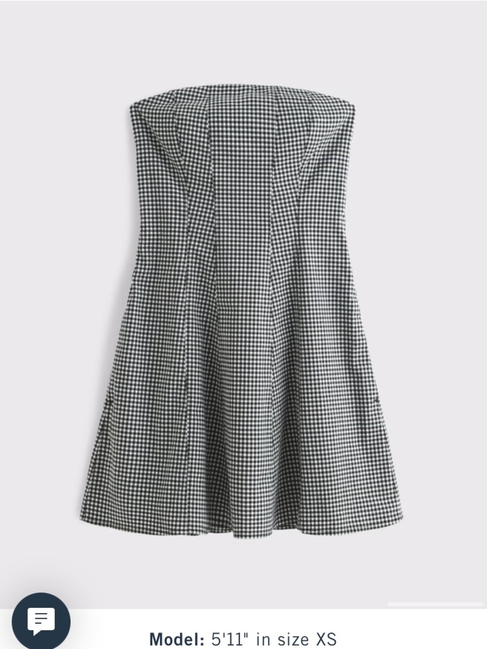 Abercrombie & Fitch Black and White Gingham Square-Neck Mini Dress - Picture 5 of 10